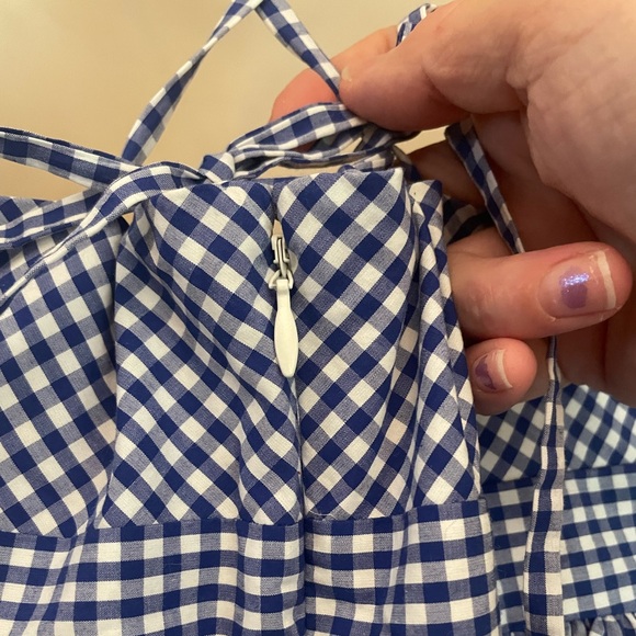 Beautiful J. Crew Collection Cotton Blue and White Gingham Maxi Dress - Picture 8 of 11